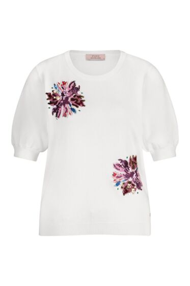 Studio Anneloes Omira Flower Pullover Offwhite 