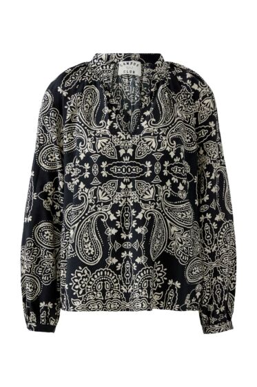 Oui Blouse Black  Offwhite 