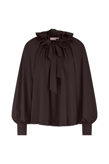 Studio Anneloes Palmer Ruffle Blouse Expresso