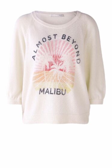 Oui Pullover Offwhite / Red