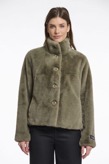 Rino & Pelle Vie Fake Fur Jacket Ash Green 