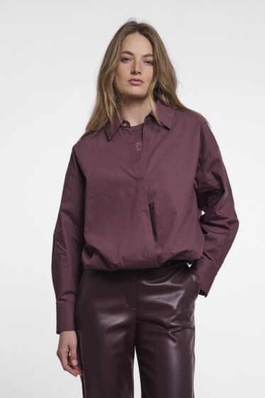 Rino & Pelle Nio Wrap Blouse Innertop Choco Bean