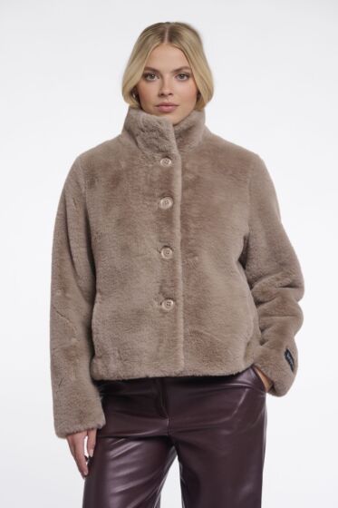 Rino & Pelle Vie Jacket Faux Fur Mocha Latte 