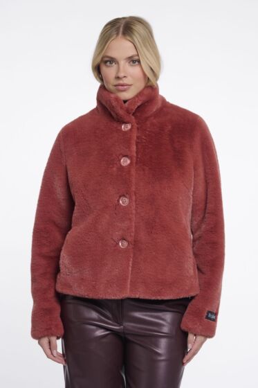 Rino & Pelle Vie Jacket Faux Fure Antique Rouge