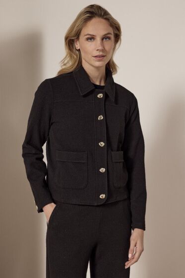 Tramontana Structured Jacket Classic Collar Black