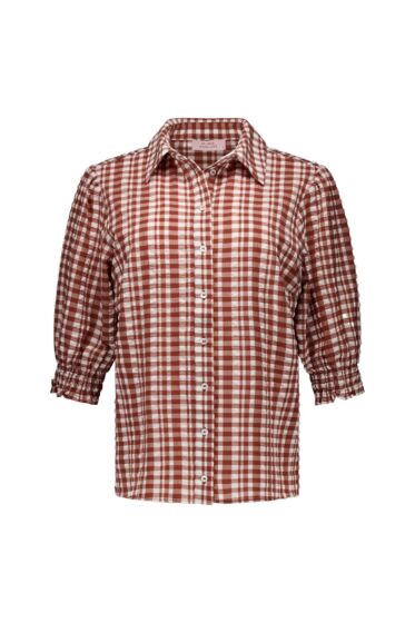 Studio Anneloes Yentil Check Blouse Offwhite/Rust 