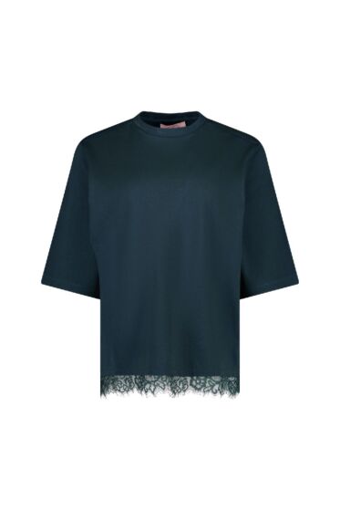 Studio Anneloes Fiore Lace Tee Dark Teal 