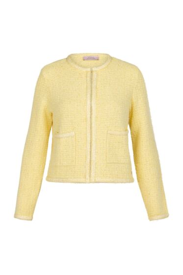 Studio Anneloes Xana Tweed Cardigan Butter Yellow