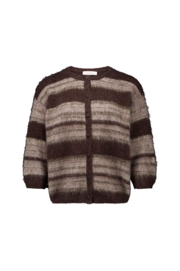 Studio Anneloes Bibi ssl Stripe Cardigan Chestnut