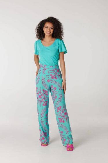 Juffrouw Jansen Fania Broek Lagoon/Bright Pink