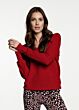 Tramontana Jumper V-Neck Open Stitch Stone Red 