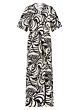 Tramontana Dress Bold Botanica Print Black/Stone