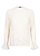 Tramontana Flared Cuff Lace Top Snow 