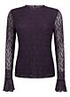 Tramontana Top Flared Cuff Aubergine Noir
