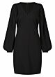 Tramontana Dress Jersey Puff Sleeves Black