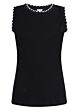 Tramontana Contrast Scallop-Neck Singlet Black
