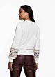 Tramontana Sweater Embroidery Sleeve Offwhite