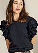 Summum Top Cotton Single Jersey Garment Dyed Black