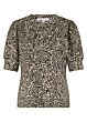 Tramontana Top Wandering Lines Print Blacks Pebble
