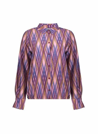 Geisha Blouse Purple/Tabacco