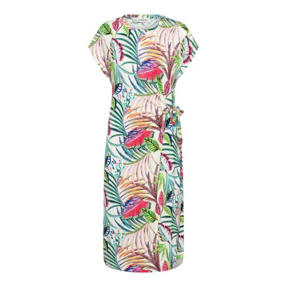 Woman &Co Lizzy Multi Leaf Jurk Ecru/Beige