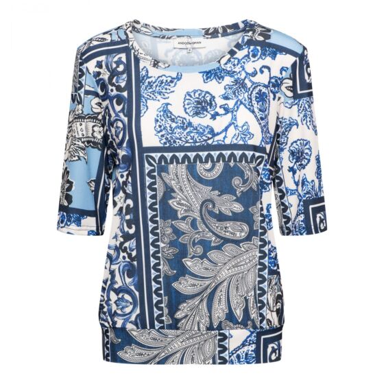 Woman And Co Lucille Paisley Patchwork Indigo