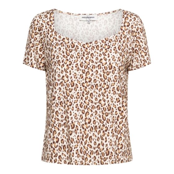 Woman &Co Varia Animal Top Ecru 