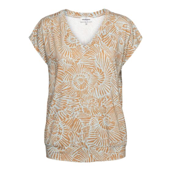 Woman &Co Lucia Fossil Flower Top Pastel Turquoise