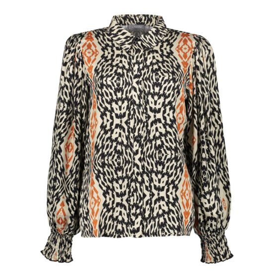 Geisha Blouse Sand/Black/Orange