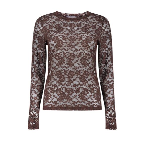 Geisha Top Allover Lace Dark Brown