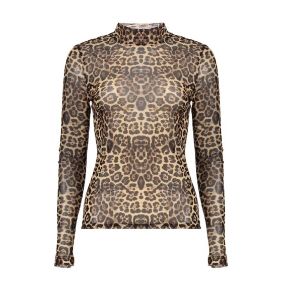 Geisha Top Mesh Turtle Leopard Sand Black 