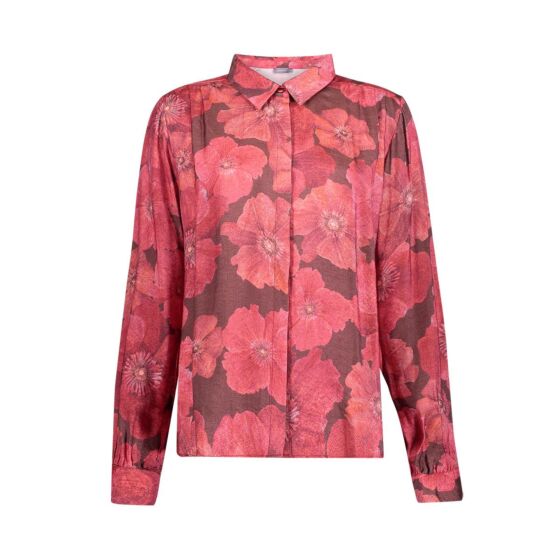 Geisha Blouse Bloemenprint Brown/Red