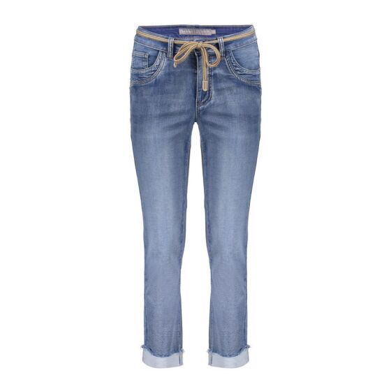 Geisha Helen Jeans Turn Up Mid Blue Denim