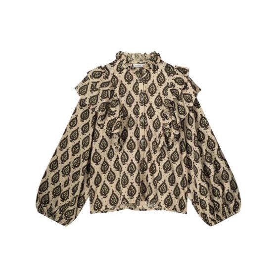 Summum Woman Blouse Print Brodery Pebble Beige