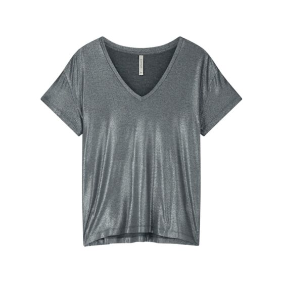 Summum Woman V-Neck Top Metallic Coated