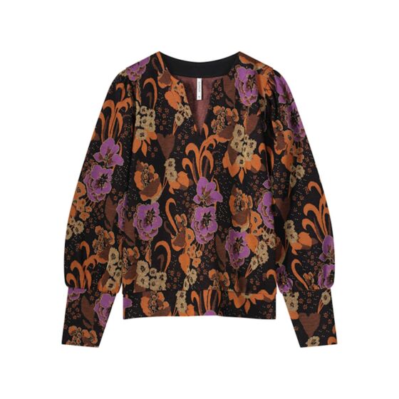 Summum Woman Jersey Top Flower Jacquard