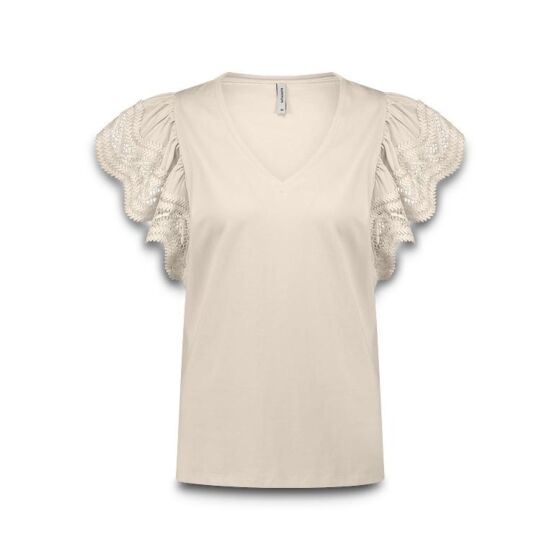 Summum Woman Butterfly  Sleeve Top With Lace 