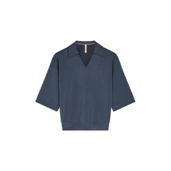 Summum Woman Top Pinstripe Scuba Midnight Blue 