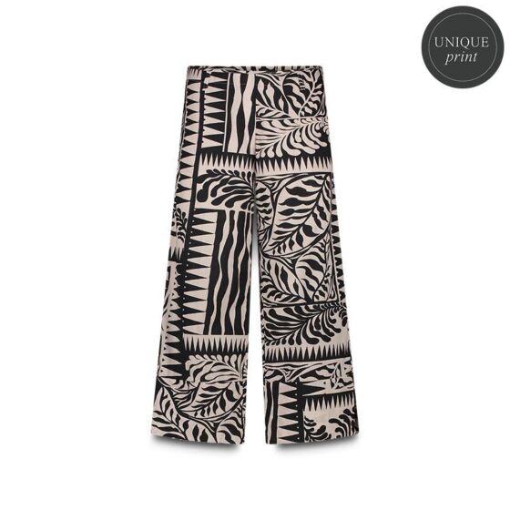 Summum Woman Trousers Two Tone Print Black 