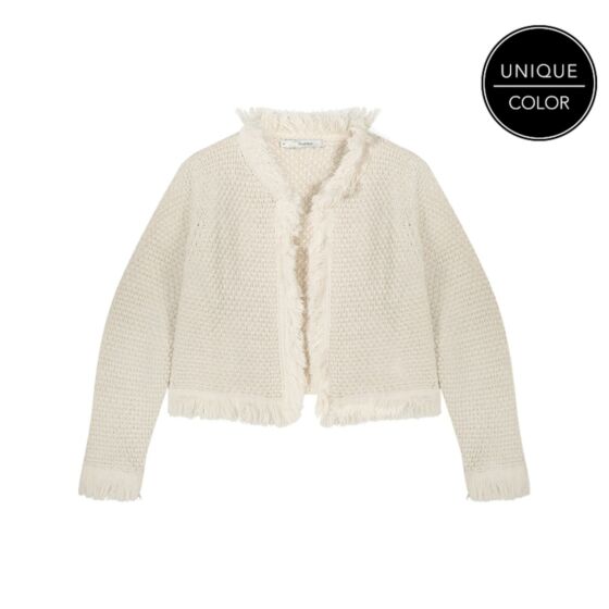 Summum Woman Knitted Jacket Basket Weave 