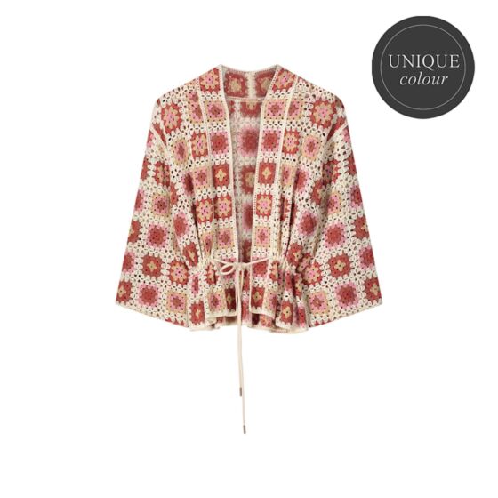 Summum Woman Cardigan Crochet Knit Multicolor