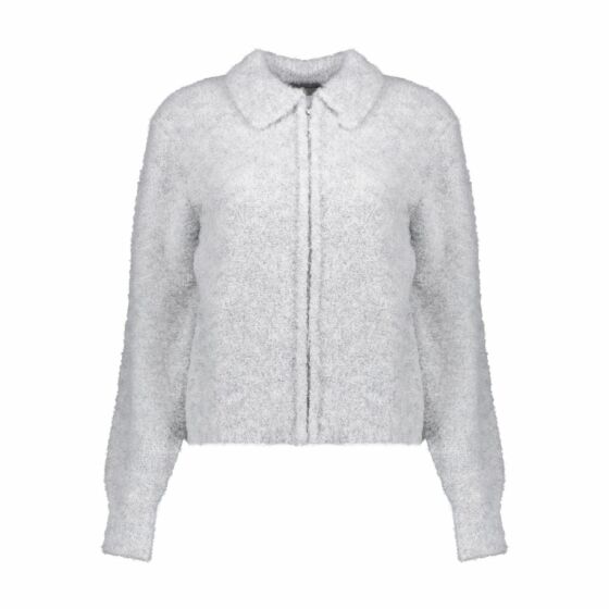 Geisha Cardigan With Collar Light Grey 