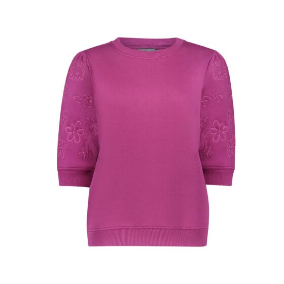 Geisha Sweat Short Sleeve Embriodery Cyclame