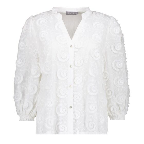 Geisha Blouse Fancy Circles Offwhite