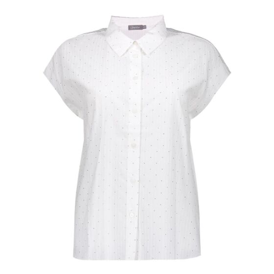 Geisha Blouse Rhinestones Offwhite