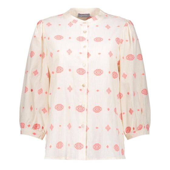 Geisha Blouse Embriodery Offwhite/Red 