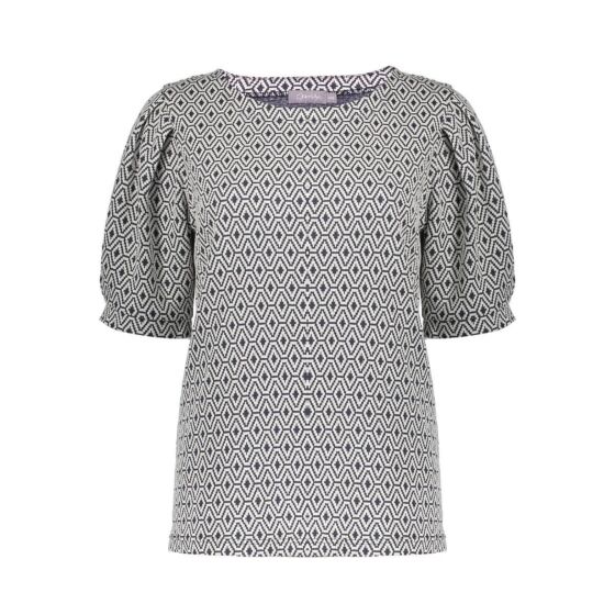 Geisha Top Jaquard Offwhite / Navy