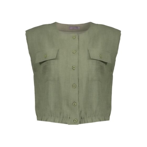 Geisha Blouse Pockets Dark Green