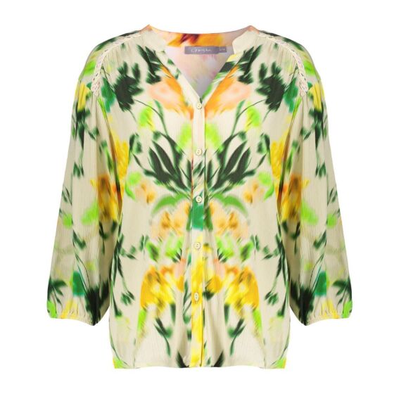 Geisha Blouse Ecru / Green 