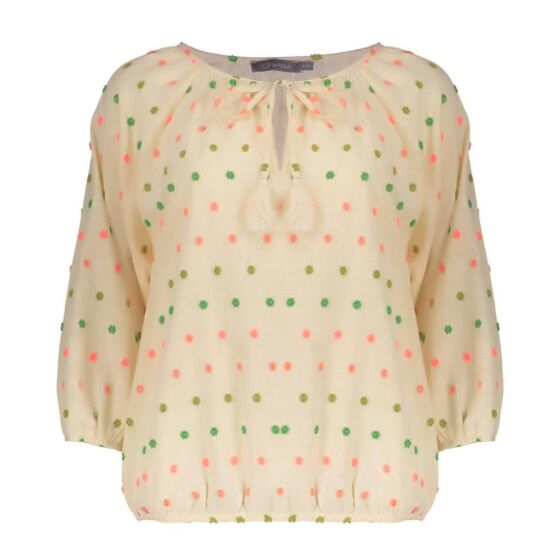 Geisha Top Ecru / Green / Blush 